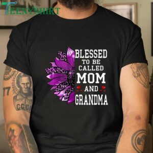 Blessed Mom and Grandma Mothers Day Sunflower T Shirt 3