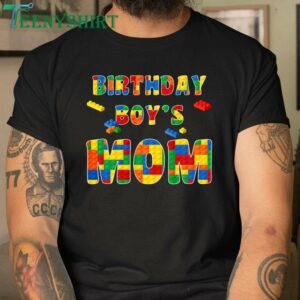 Building Block Mom of Birthday Boy T Shirt Cute Party Gift 3