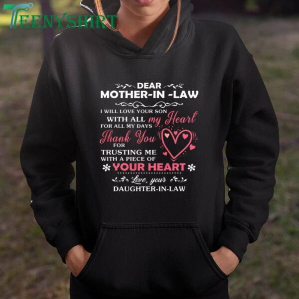 Dear Mother-in-Law T-Shirt Heartfelt Love Message Tee