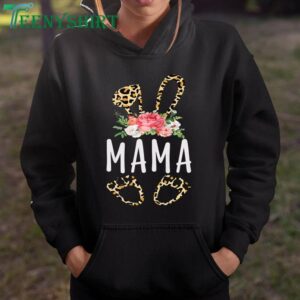 Floral Leopard Mama Bunny Shirt A Perfect Gift for Easter and Mothers Day 2