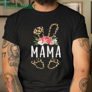 Floral Leopard Mama Bunny Shirt A Perfect Gift for Easter and Mothers Day 3