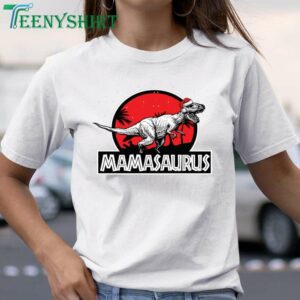 Fun and Festive Christmas T-Shirt for Moms Who Love Dinosaurs