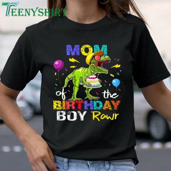 Mom Dinosaur T Shirt Perfect for the Mom of the Birthday Boy 1