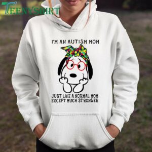Snoopy Funny Autism Mom Stronger Than Normal Mom T Shirt