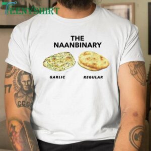 The Naanbinary Garlic Regular T-Shirt for Foodies and Pun Lovers